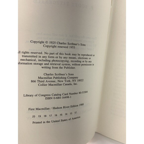 The Great Gatsby by F. Scott Fitzgerald - Hudson River Editions HB DJ Mylar - Picture 4 of 6